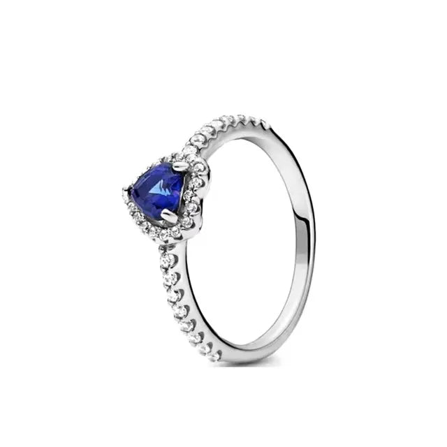 Tamaño europeo 6 7 8 9 anillos rojos, blancos y rosas para mujer, anillo de cristal de boda Original, accesorios de joyería de lujo, joyería de moda