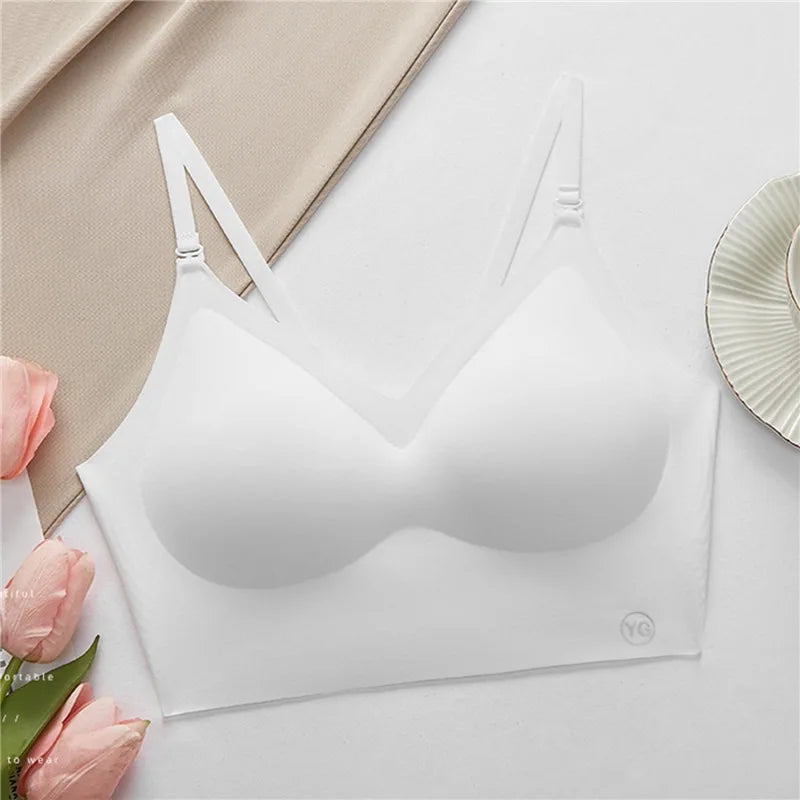 Sujetadores acolchados sin costuras ultrafinos para mujer, ropa interior de seda de hielo, lencería Sexy de pecho pequeño, Push Up, Tops de tubo Sexy, sujetador íntimo