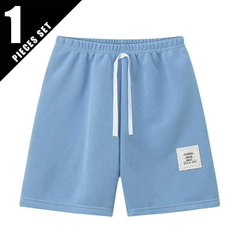 1/3/6 Pcs Children's Solid Color Drawstring Strap Shorts Boy Casual Fashion Pants Girl Joker Comfortable Elastic Waist Pants