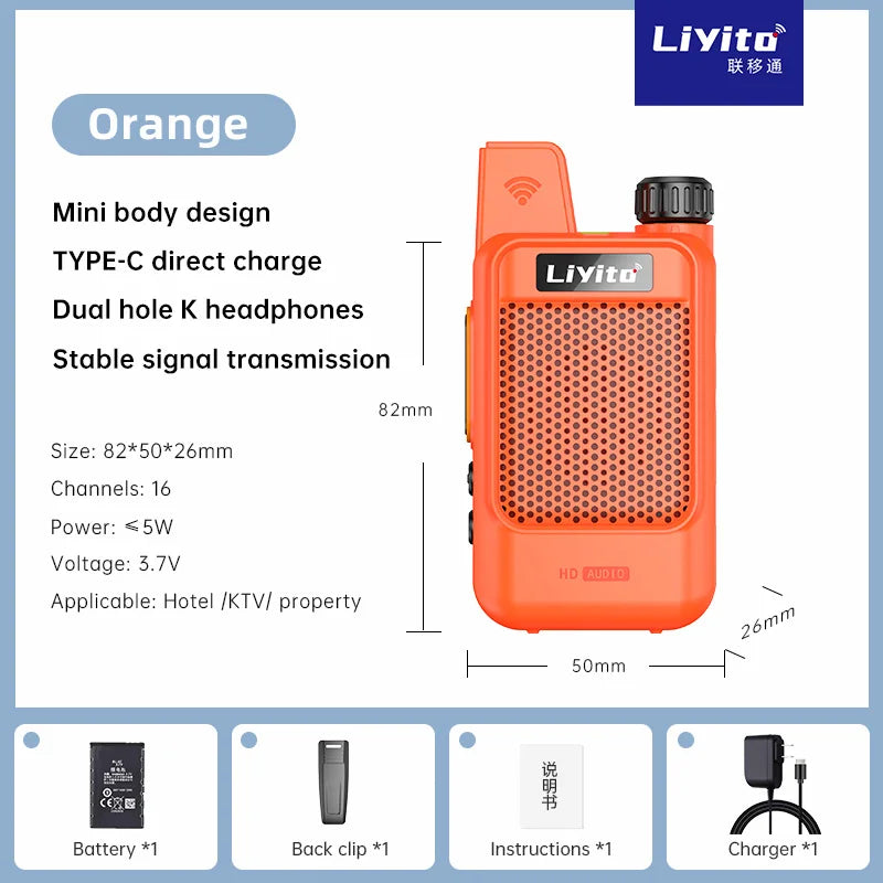 Mini Walkie Talkie UHF portátil, comunicación de largo alcance, radio analógica, camping, niños, hotel, comedor, belleza