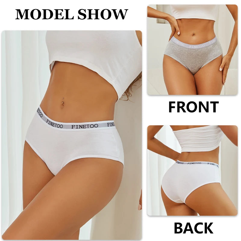 FINETOO, 3 uds., ropa interior con cinturón de algodón con letras, bragas para mujer, bragas sexis transpirables de cintura baja, lencerÃa cómoda elástica para mujer