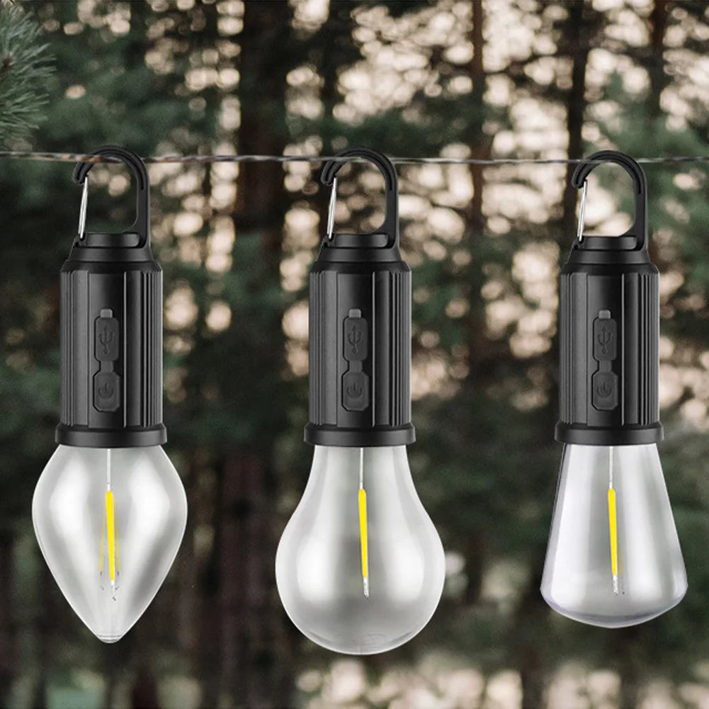 Linterna de iluminación LED con energía Solar, luz de tienda para exteriores con carga USB, impermeable, luz de ambiente para barbacoa, para acampar al aire libre, 2-5 uds.