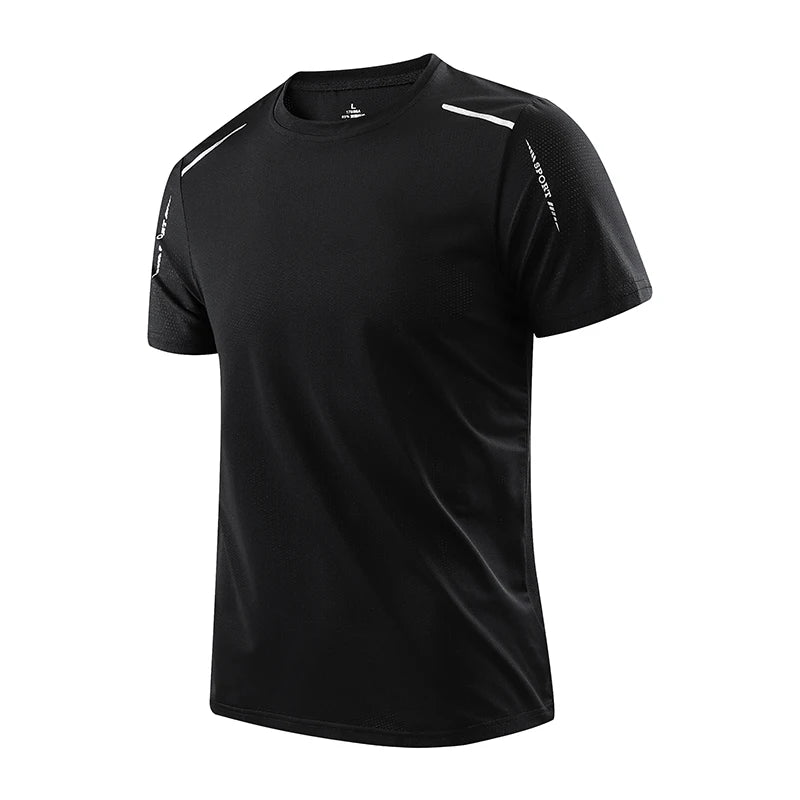 CHRLCK-camisetas de secado rápido para correr para hombre, camisetas transpirables para senderismo y pesca, Camisa corta para deportes al aire libre de elasticidad suave, verano