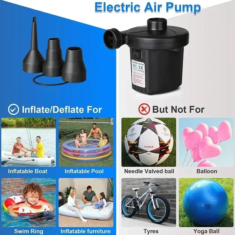 Bomba inflable eléctrica, Mini cojín de aire, bomba portátil para acampar, colchón de llenado rápido, inyector de soplador de llenado de aire para piscina