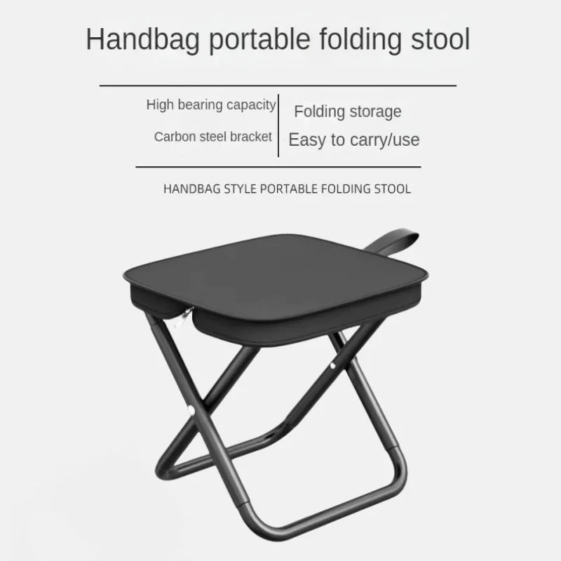 Taburete plegable portátil con cremalleras ajustables, estructura de metal duradera, silla de pesca con cremallera, silla para acampar al aire libre y senderismo