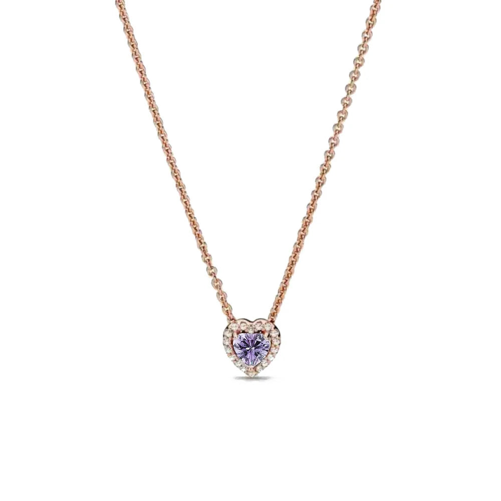 Nuevo original Plata de Ley 925 chapada brillante en forma de corazón collar pulsera mujer regalo de cumpleaños del Día de San Valentín joyería DIY