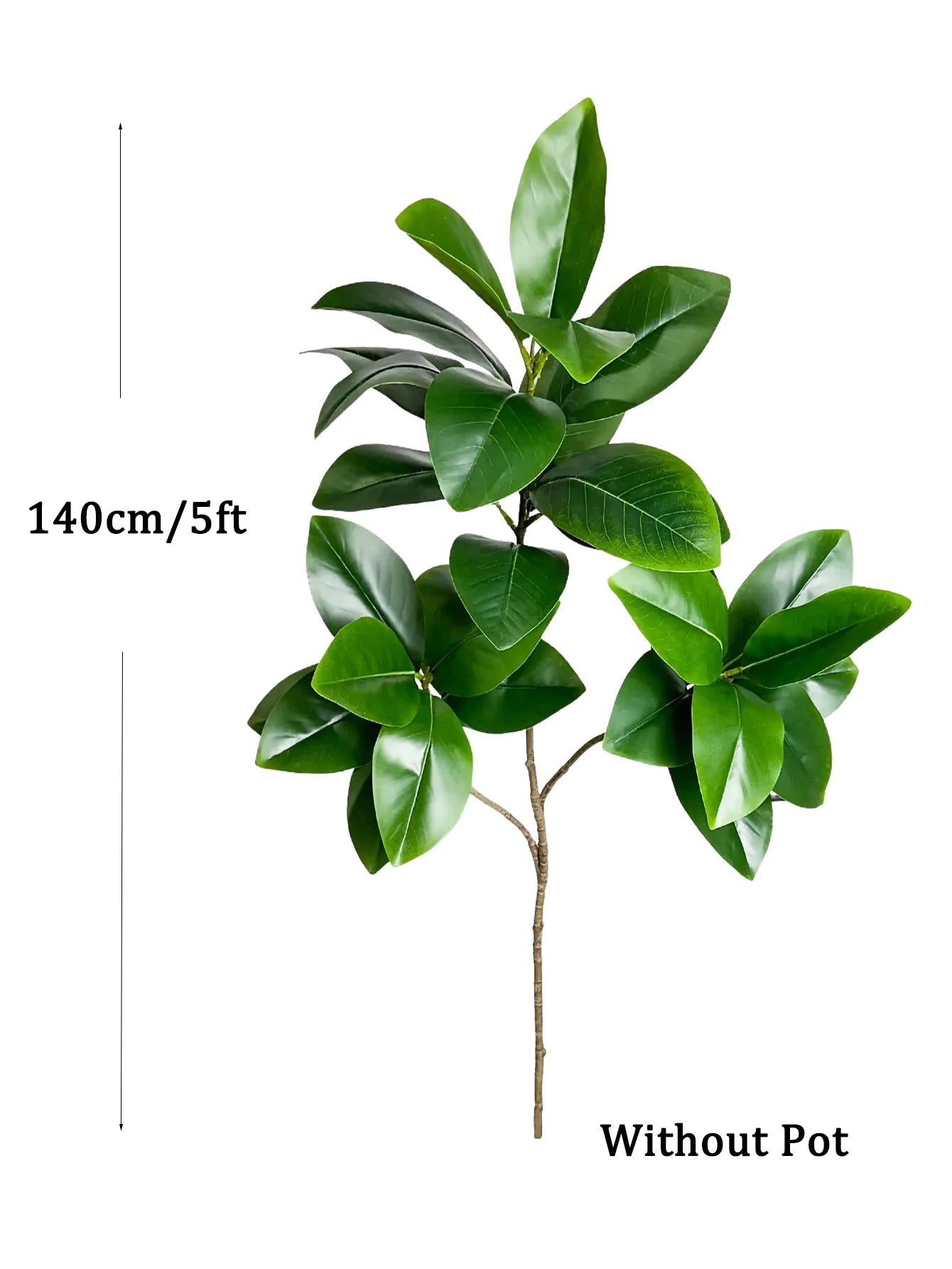 ÃÂrbol Ficus Artificial grande de 70-135cm, rama de plantas de goma falsas, hojas de violÃÂn de plástico para decoración interior y exterior del jardÃÂn del hogar