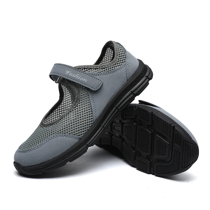 Zapatos vulcanizados transpirables para mujer, zapatillas de deporte de malla transpirable a la moda, zapatos de trabajo informales para caminar, color blanco