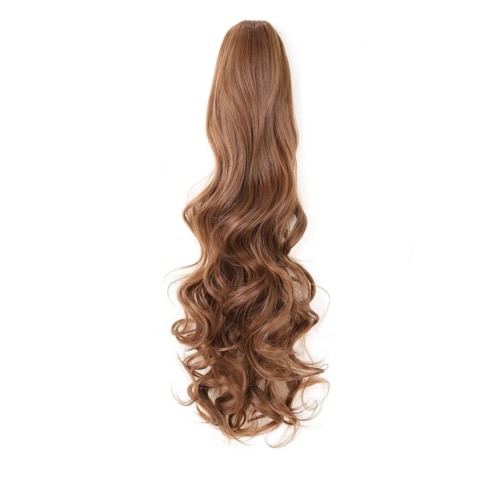 Extensión de cola de caballo, pinza sintética en postizo, extensiones de cabello de cola de caballo onduladas y rizadas, peluca larga de cola de caballo para mujer