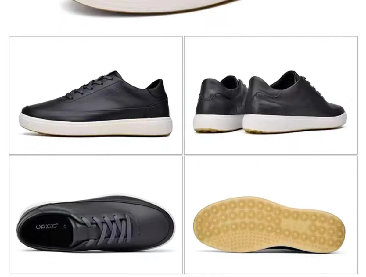 Zapatos de cuero genuino de alta calidad para hombre, zapatillas cómodas de verano, zapatos de moda para hombre, zapatos de monopatÃn versátiles de cuero suave