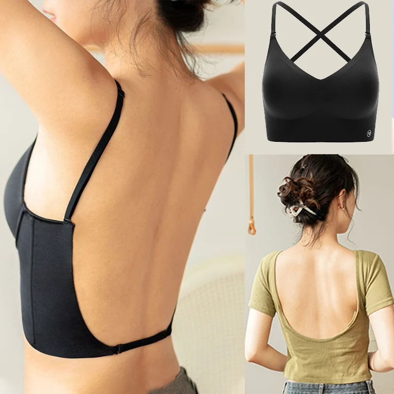 Sujetadores acolchados sin costuras ultrafinos para mujer, ropa interior de seda de hielo, lencería Sexy de pecho pequeño, Push Up, Tops de tubo Sexy, sujetador íntimo
