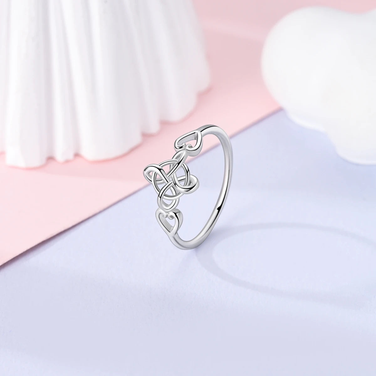 Anillo de Plata de Ley 925 Original para mujer, joyería fina con circonita, luciérnaga, corazón, cruz