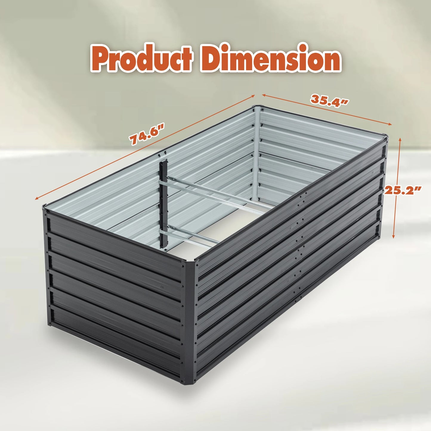 Cama de jardín elevada de metal de 6x3x2 pies, exterior, reforzada, galvanizada, a prueba de herrumbre, maceteros de acero de colores para verduras
