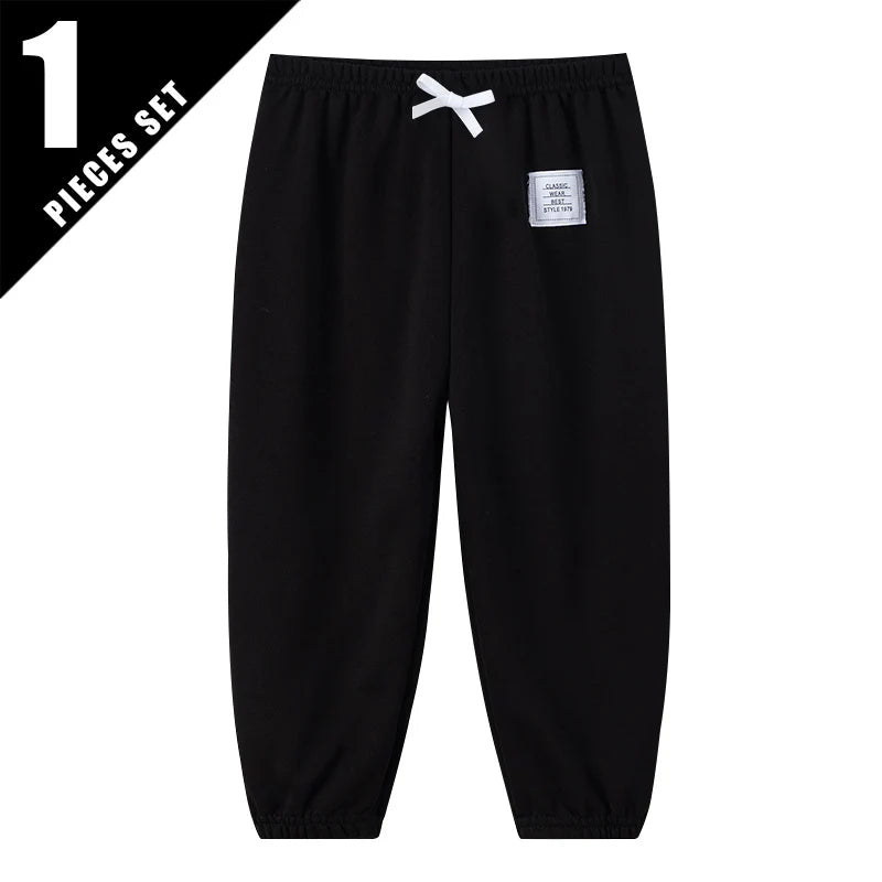 1/3/6 Pcs Children's Solid Color Drawstring Strap Shorts Boy Casual Fashion Pants Girl Joker Comfortable Elastic Waist Pants