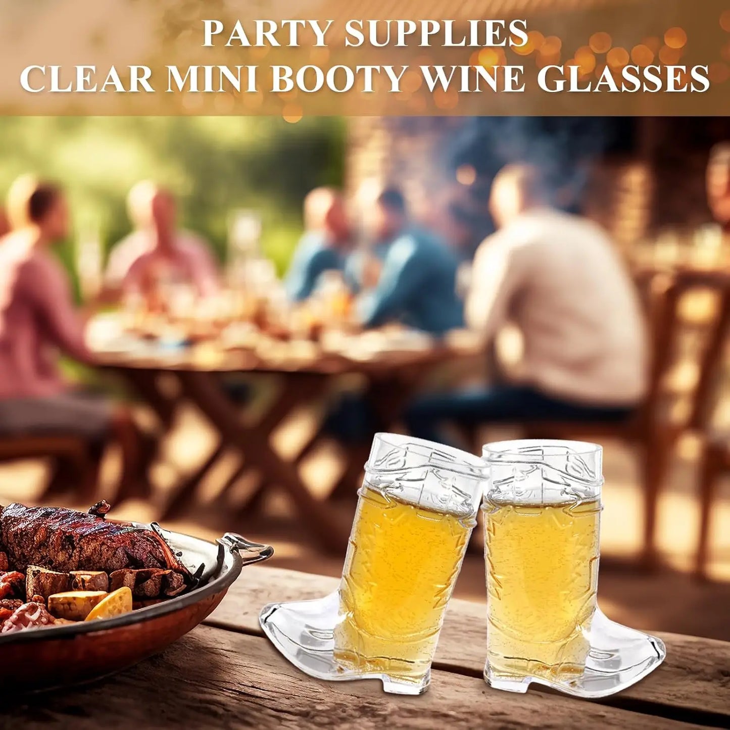 10 Uds. Vasos de chupito para botas de vaquero, Mini vasos de chupito de plástico de 1 Oz, vasos de plástico reutilizables para botas, suministros para fiestas temáticas occidentales de vaca