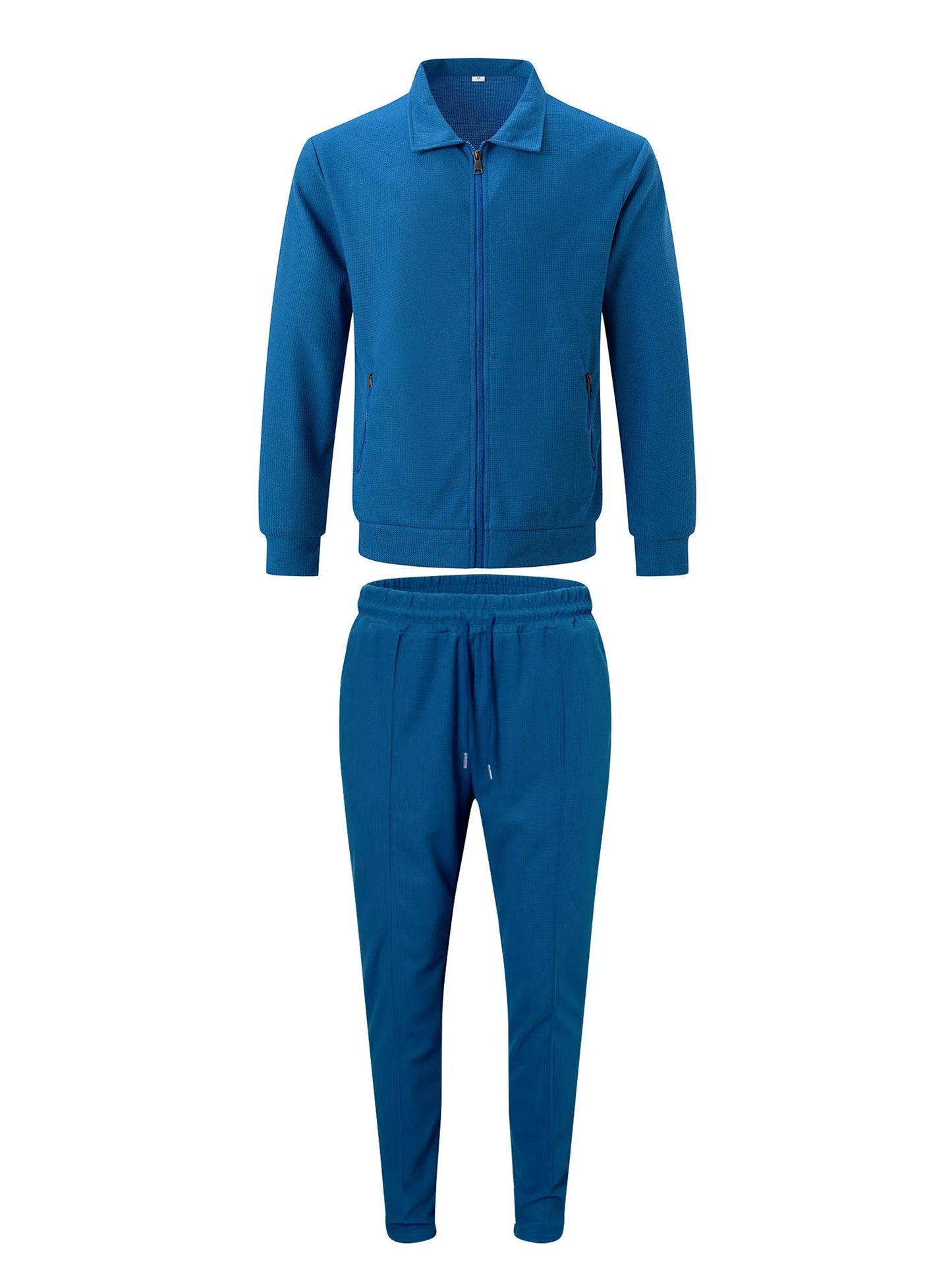 Chaqueta ajustada con bolsillo de cremallera para hombre, ropa deportiva de manga larga, conjunto de chaqueta de cárdigan, pantalones largos, elegante, conjunto de dos piezas