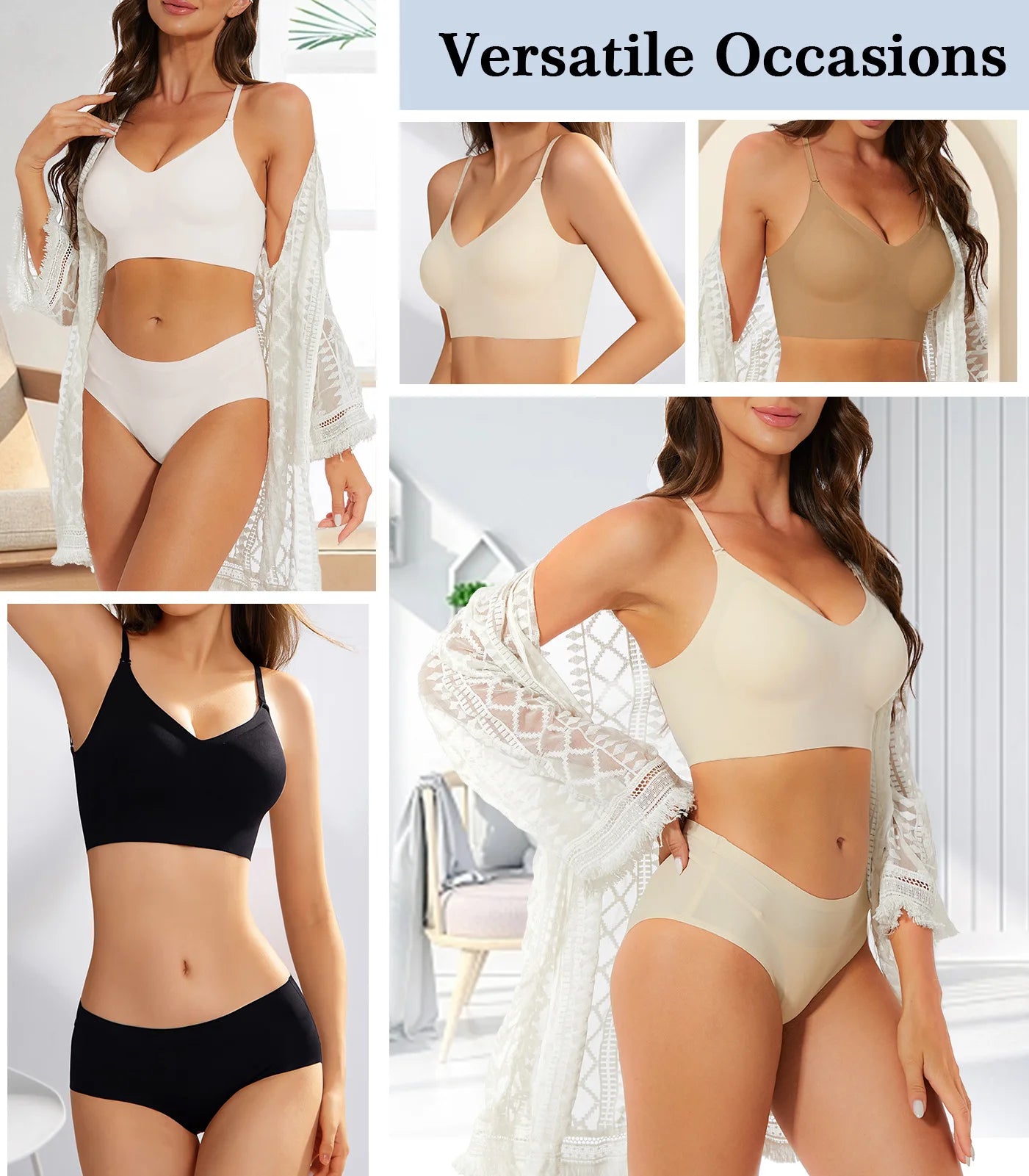Sujetador sin costuras con espalda baja, soporte multidireccional, inalámbrico, sin espalda, Halter, Bralette acolchado, correas de elevación, sujetadores convertibles