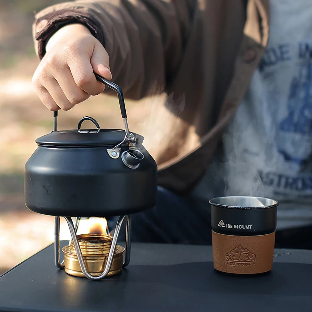 Soporte para estufa de Alcohol para acampar al aire libre, soporte desmontable de acero inoxidable, accesorios creativos portátiles para acampar, senderismo y acampada