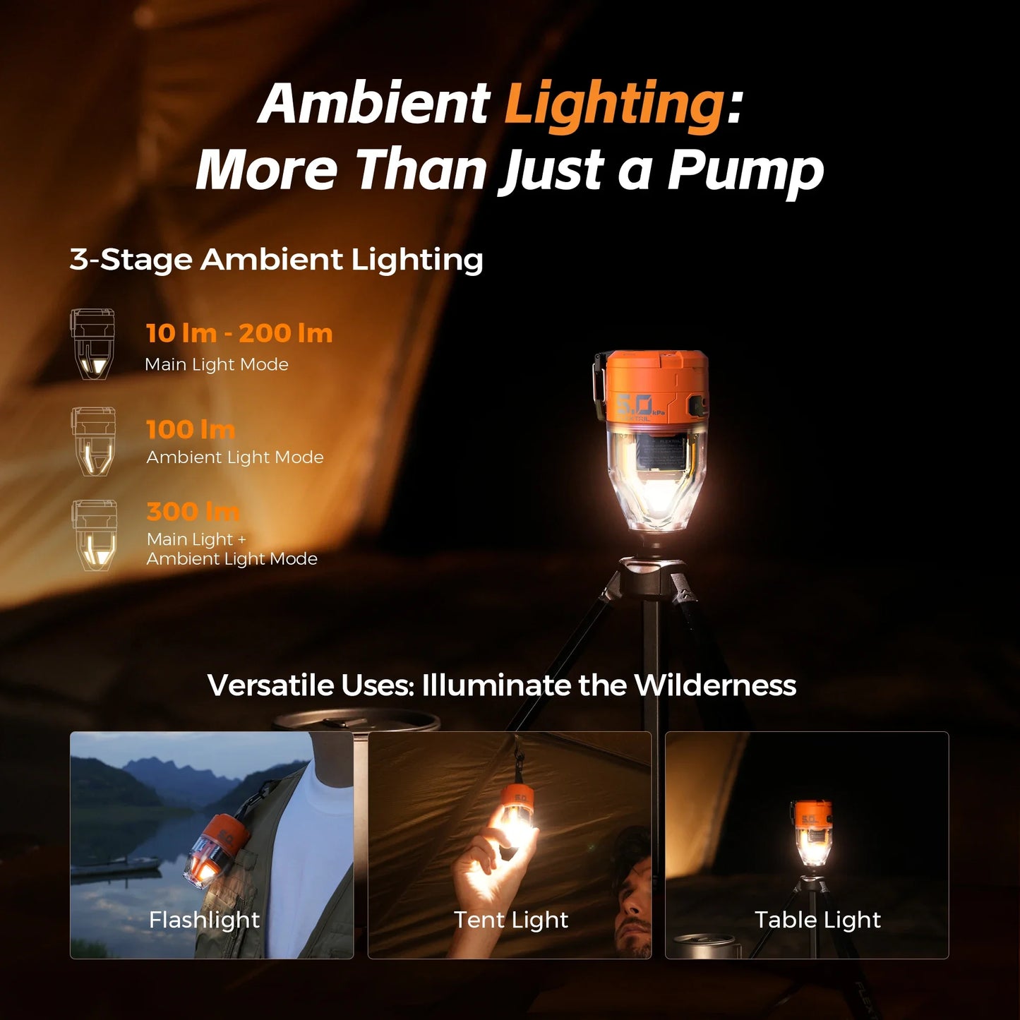 FLEXTAIL MAX PUMP 3 - Bomba de aire recargable 2 en 1 de alta velocidad Bomba de camping portátil para cama de aire, colchonetas para dormir, bolsa de vacío