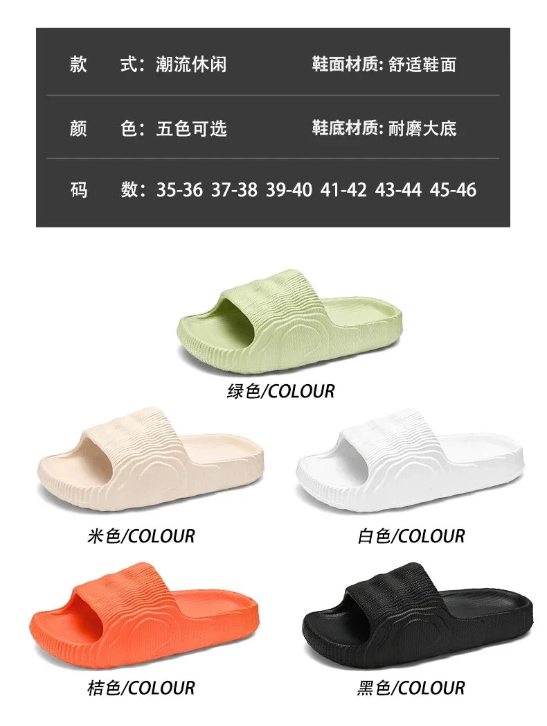 Zapatillas de casa suaves para parejas, zapatillas de baño antideslizantes para interiores de verano, sandalias de Hotel de Color sólido, chanclas para hombres y mujeres, zapatos planos