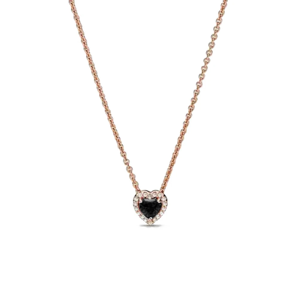 Nuevo original Plata de Ley 925 chapada brillante en forma de corazón collar pulsera mujer regalo de cumpleaños del Día de San Valentín joyería DIY