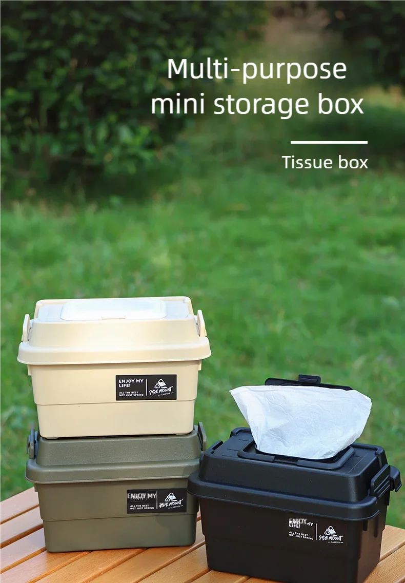 Estuche de pañuelos para acampar, caja de almacenamiento de papel para servilletas de escritorio, organizador portátil de botellas de condimentos para pícnic al aire libre