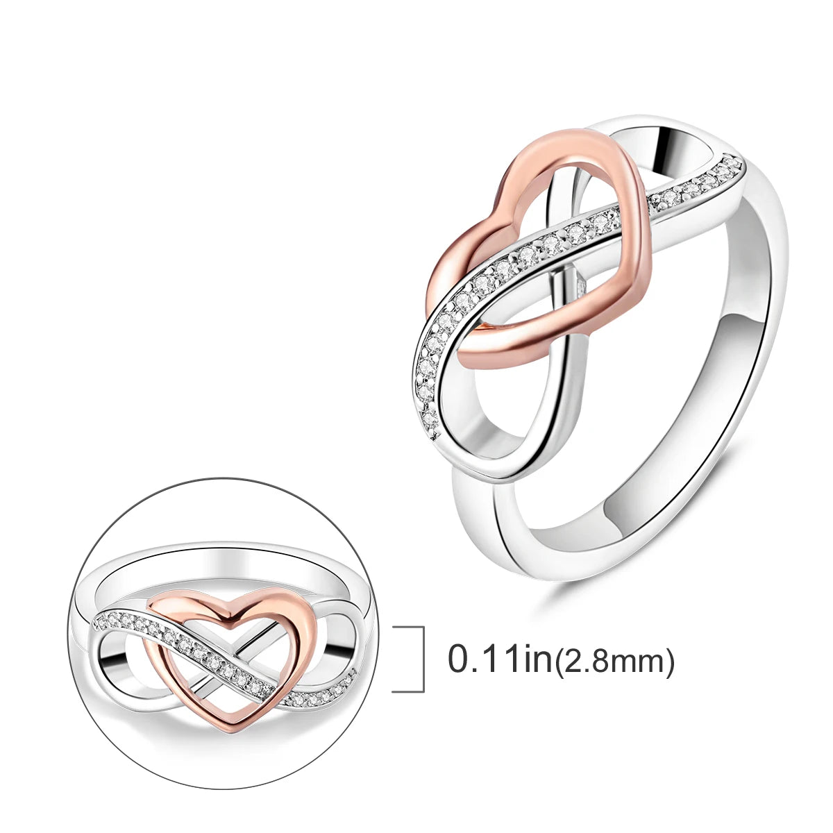 Anillo de Plata de Ley 925 Original para mujer, joyería fina con circonita, luciérnaga, corazón, cruz