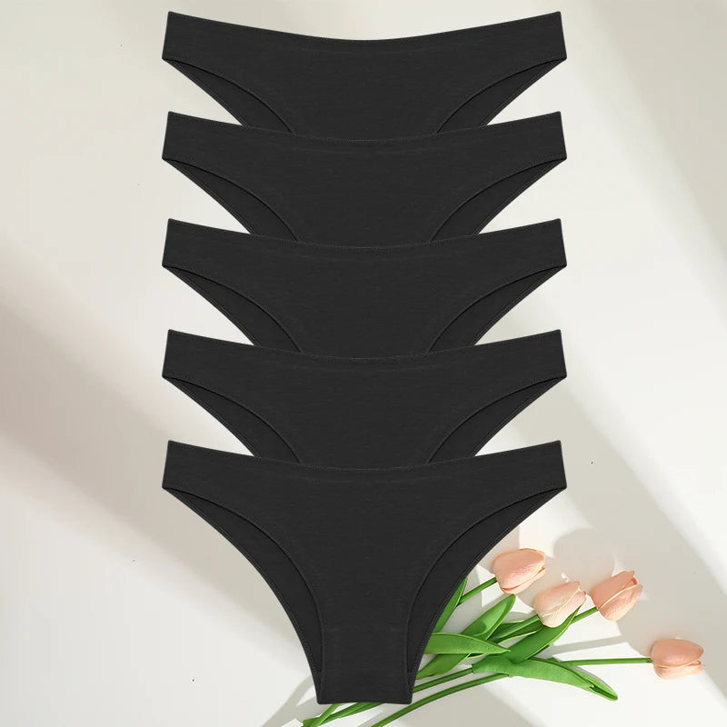 FINETOO-Conjunto de bragas de M-XXL para mujer, lencerÃa de algodón, ropa interior Sexy, 7 colores sólidos