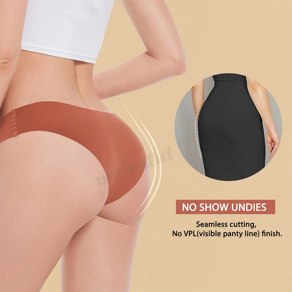 Conjunto de 3 uds de bragas sin costuras para mujer, ropa interior Sexy transpirable de cintura baja, bragas de seda sólidas, bragas invisibles sin costuras para mujer, calzones sin costura mujer