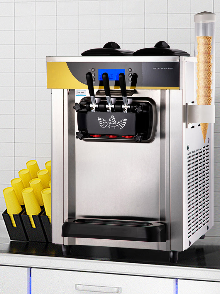SucceBuy-máquina para hacer helados, rendimiento de 22-30L/H, 2200W, máquina de servicio suave para encimera, yogur helado para restaurante, Snack Bar