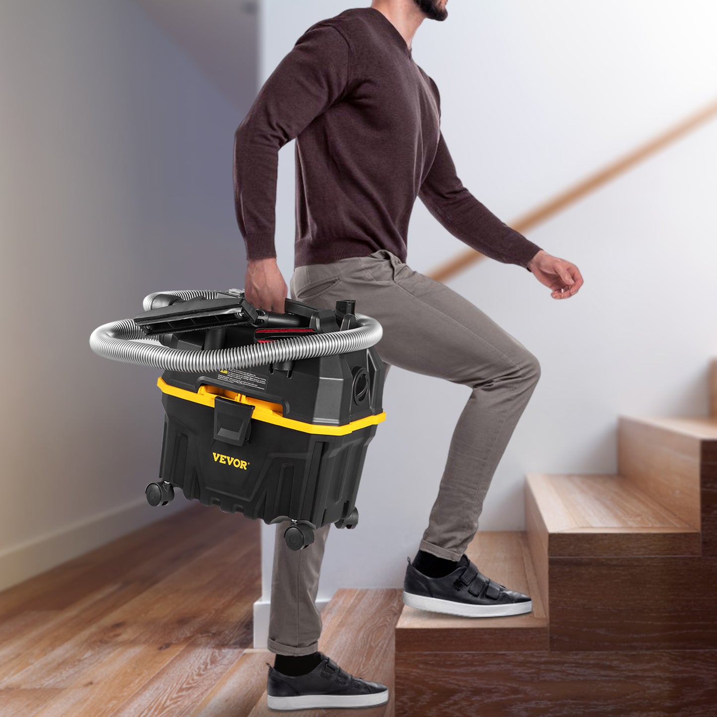 VEVOR-aspiradora portátil en seco y húmedo, 15L, para coche y electrodomésticos, potente aspirador de succión de 1200W y soplador de aire