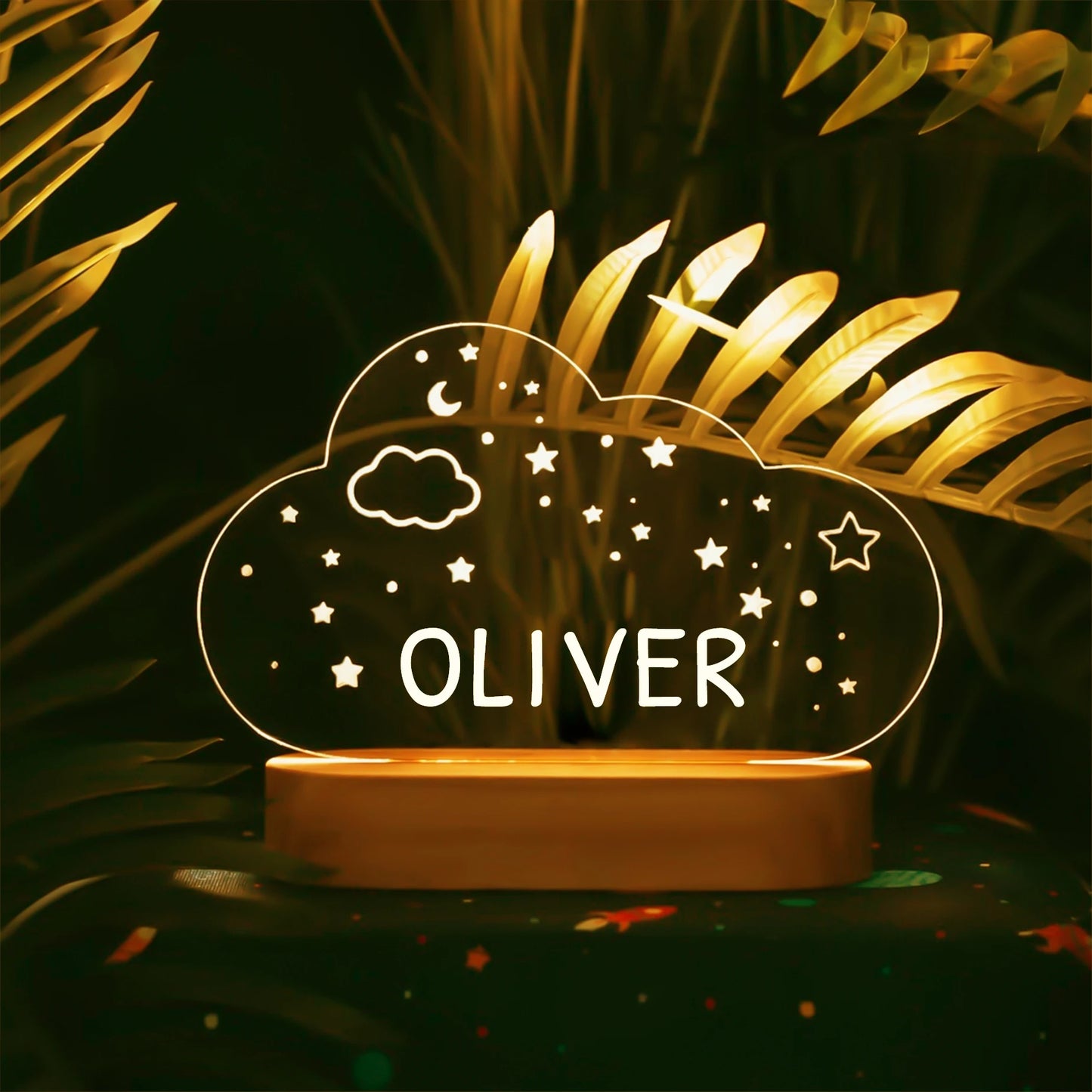Luz nocturna USB para bebés y niños, lámpara personalizada con nombre para niños, decoración del hogar para dormitorio de recién nacidos, regalo de recuerdo de cumpleaños