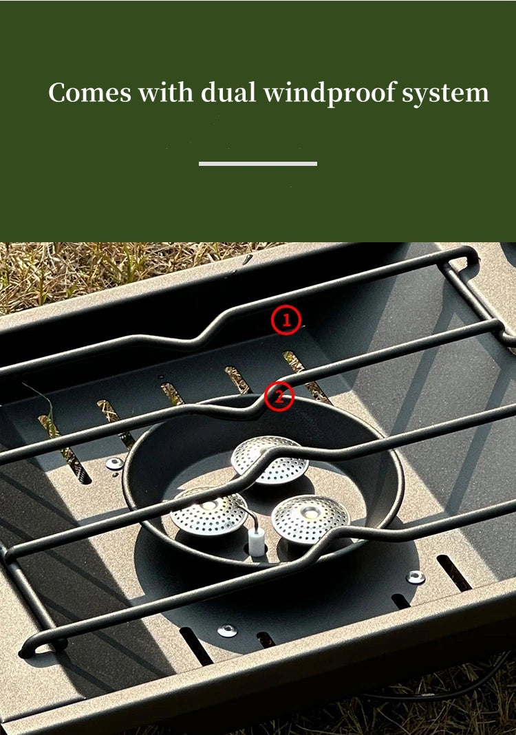 Estufa de Gas para acampar Igt, 1 unidad, quemador de Gas IGT de alta potencia de 8000W, parrilla de brasero plegable, quemador de acero inoxidable, cocina
