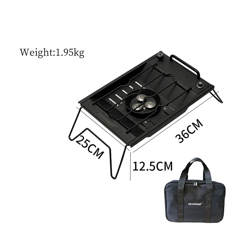 Estufa de Gas para acampar Igt, 1 unidad, quemador de Gas IGT de alta potencia de 8000W, parrilla de brasero plegable, quemador de acero inoxidable, cocina