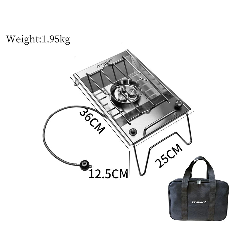 Estufa de Gas para acampar Igt, 1 unidad, quemador de Gas IGT de alta potencia de 8000W, parrilla de brasero plegable, quemador de acero inoxidable, cocina