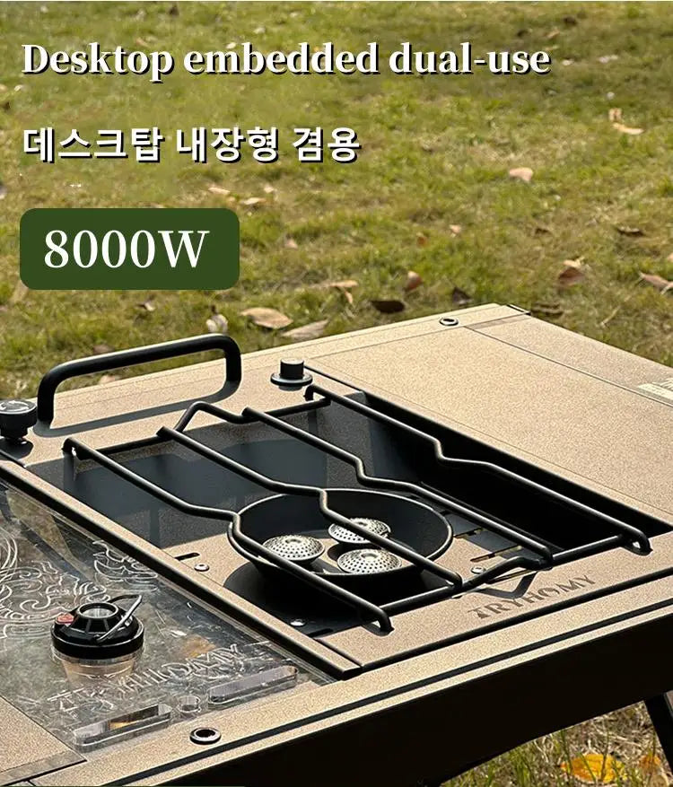Estufa de Gas para acampar Igt, 1 unidad, quemador de Gas IGT de alta potencia de 8000W, parrilla de brasero plegable, quemador de acero inoxidable, cocina