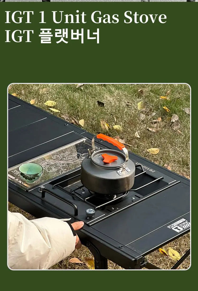 Estufa de Gas para acampar Igt, 1 unidad, quemador de Gas IGT de alta potencia de 8000W, parrilla de brasero plegable, quemador de acero inoxidable, cocina
