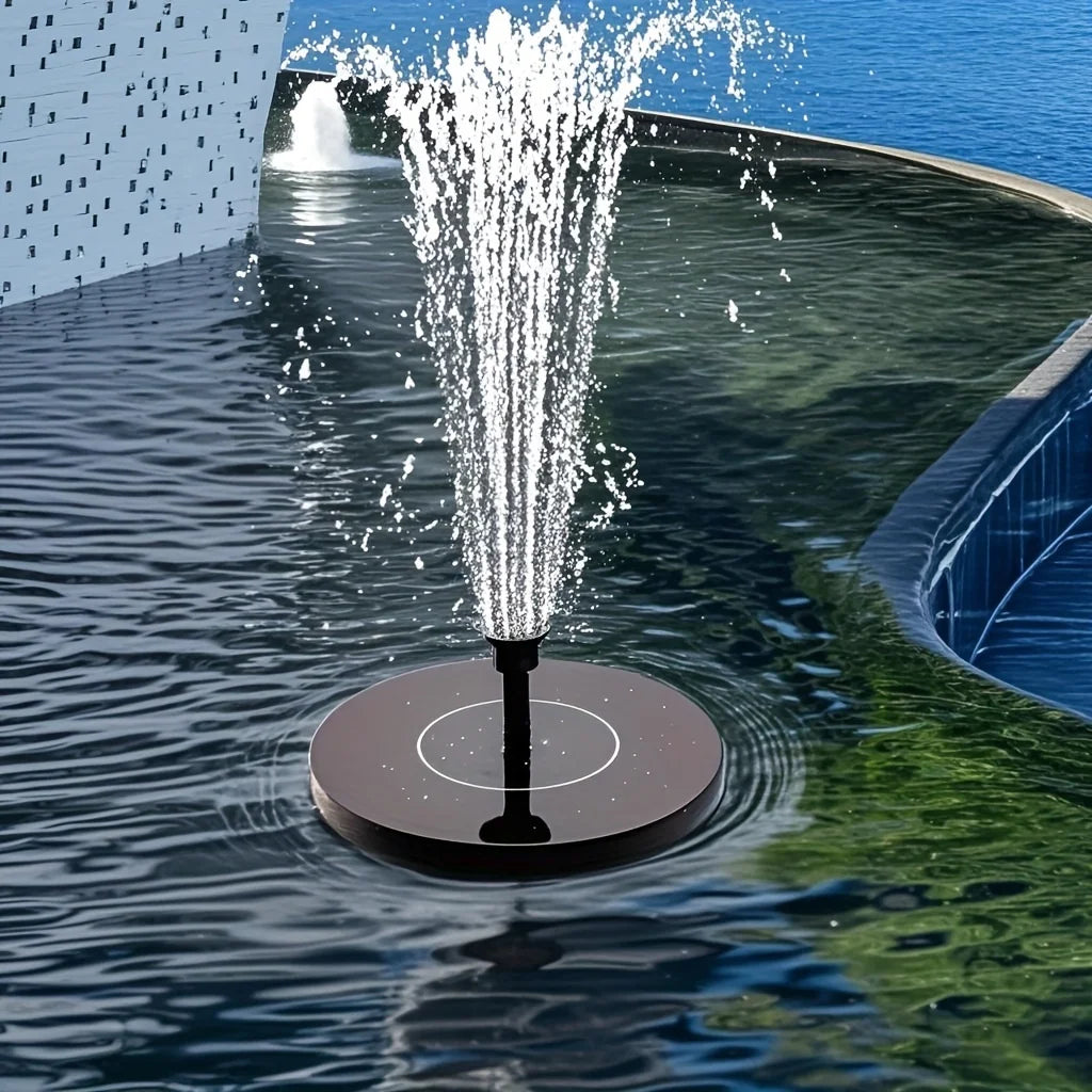 Fuente automática alimentada por energía solar con 6 boquillas, para baño de pájaros azules para jardines, peceras y uso en exteriores, para flujo de agua continuo
