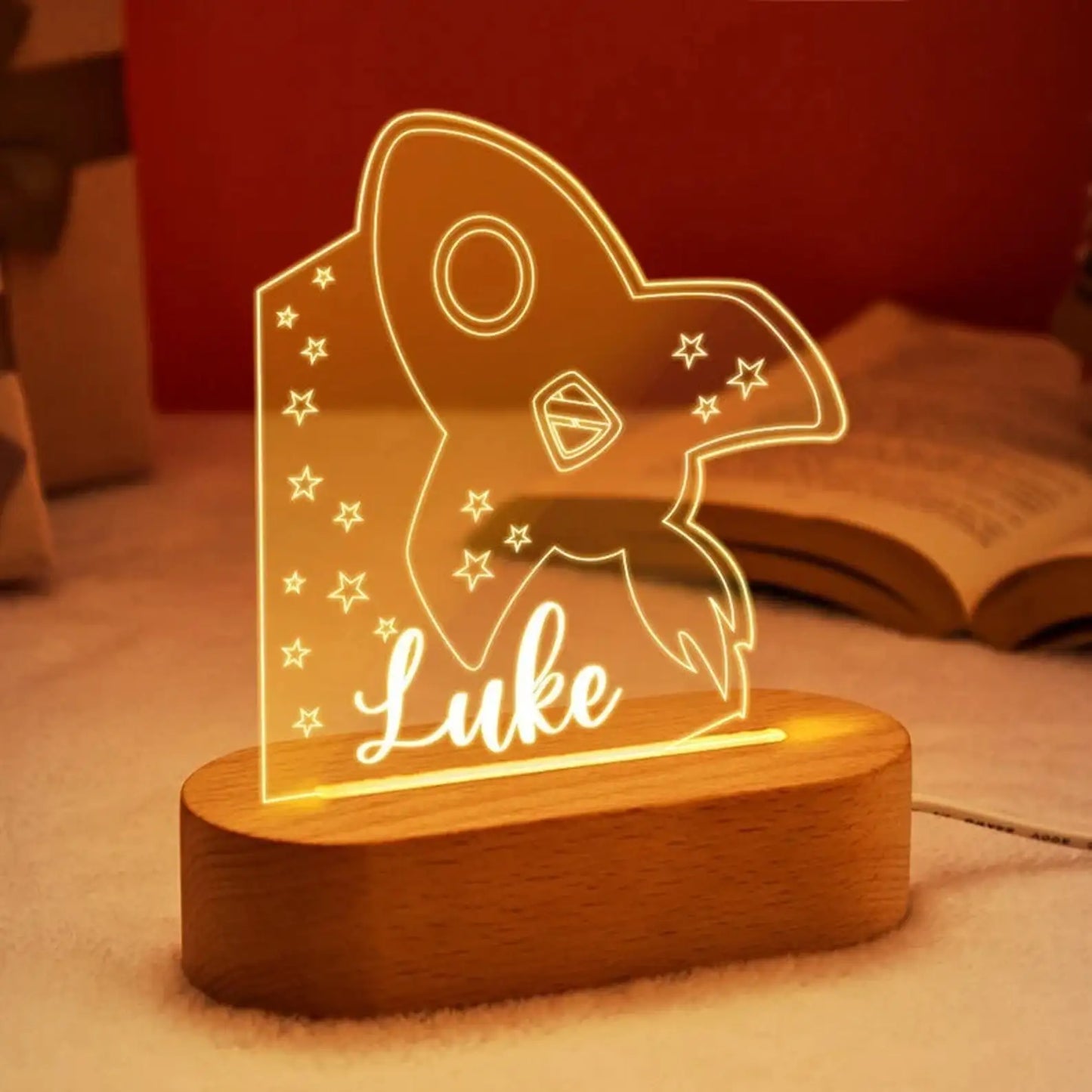Luz nocturna USB para bebés y niños, lámpara personalizada con nombre para niños, decoración del hogar para dormitorio de recién nacidos, regalo de recuerdo de cumpleaños