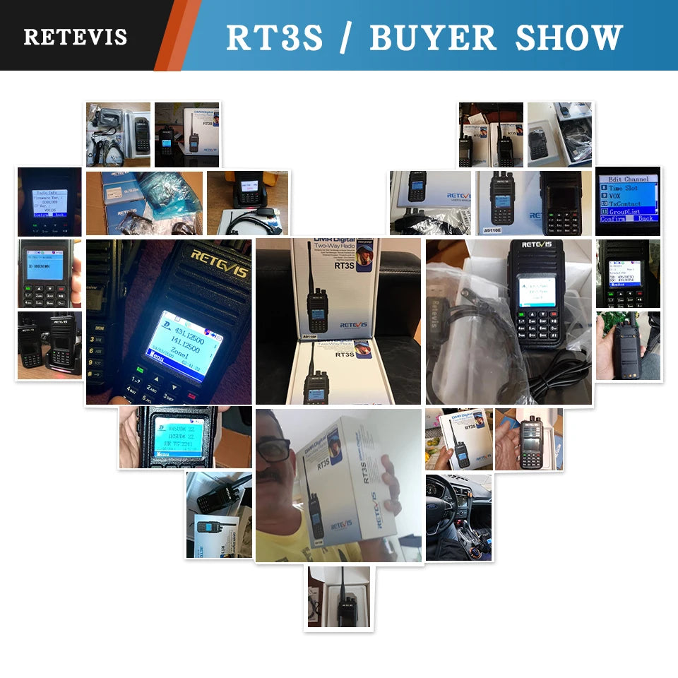 Retevis RT3S DMR walkie talkies de largo alcance radio portátil recargable radio a pilas camping walkie talkie emisora radioaficionado radio emergencia supervivencia profesionales walkie-talkies Cifrado AES256 GPS APRS