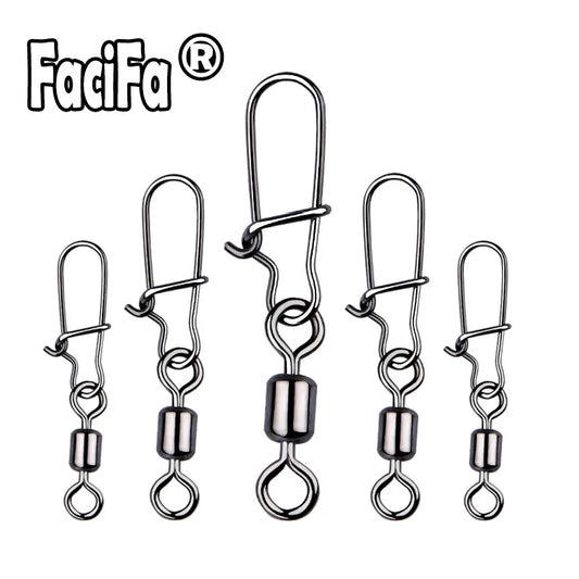 100 Uds rodamiento giratorio conector de pesca giratorio con broche giratorio de acero inoxidable seÃƒÂ±uelo de pesca gancho accesorios de pesca