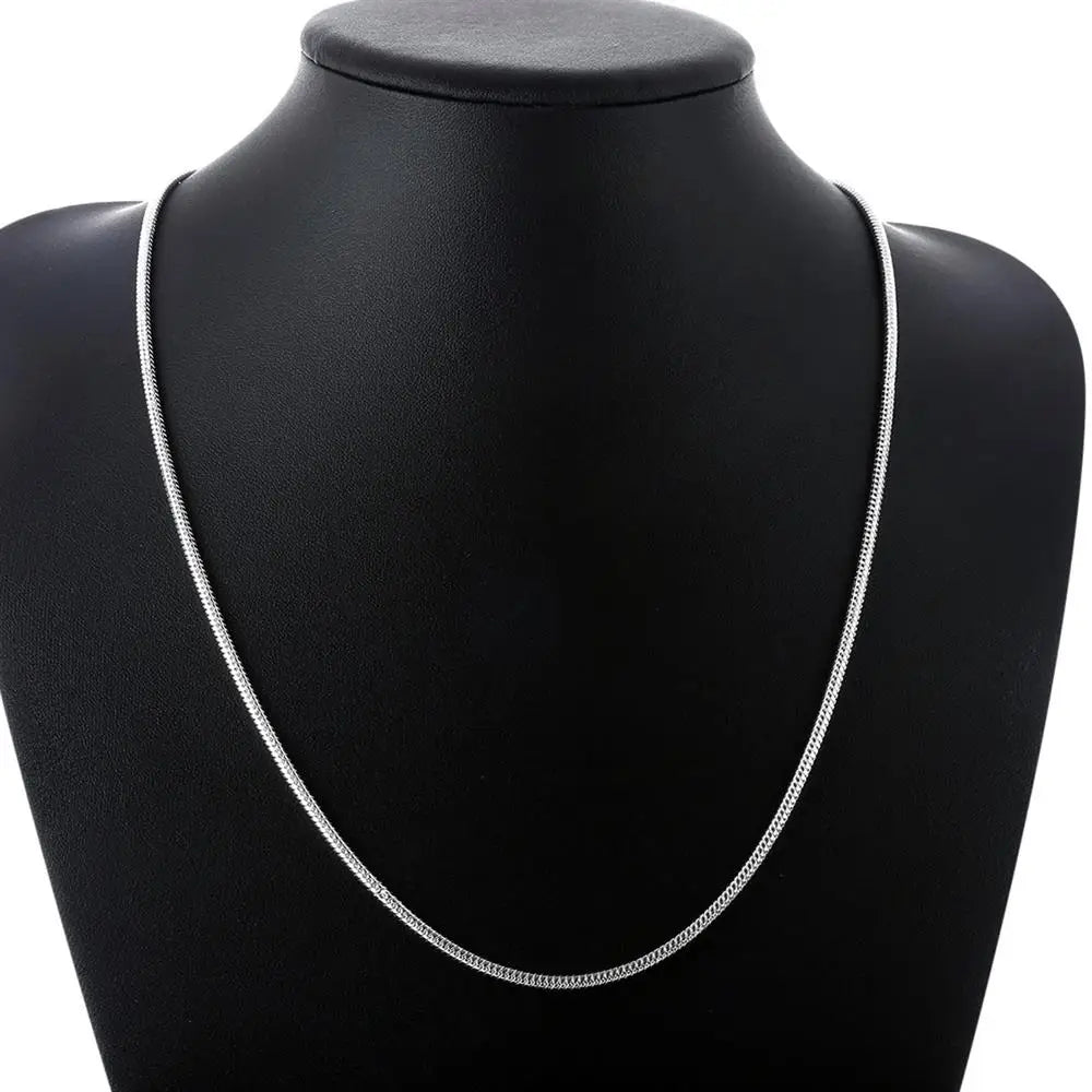 40-75 cm Plata de Ley 925 1 MM/2 MM/3 MM collar de cadena de serpiente sólida para hombres mujeres joyería de moda para colgante envío gratis