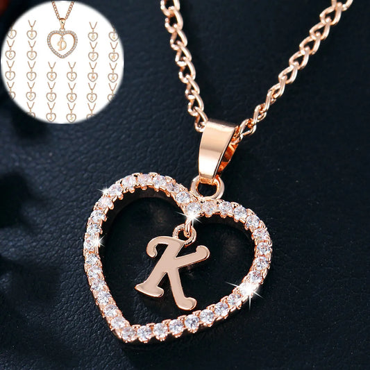 Collar de letras 26 letras circÃ³n amor collar joyerÃ­a amor colgante