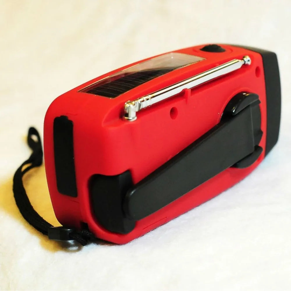 Radio de emergencia para acampar al aire libre, manivela Solar, Dinamo, Radio FM/AM/NOAA, cargador de teléfono de 2000Mah, Banco de energía, linterna SOS