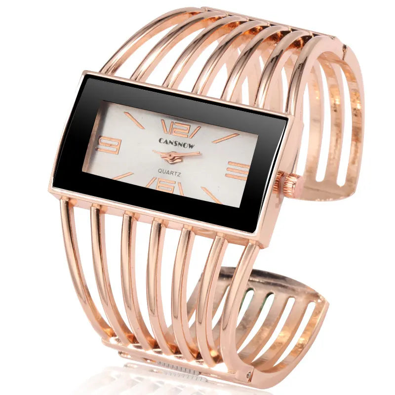 Reloj CANSNOW para mujer, reloj de pulsera de oro rosa a la moda de lujo, reloj de vestir para mujer, reloj de pulsera para mujer Saati para niñas, Relojes