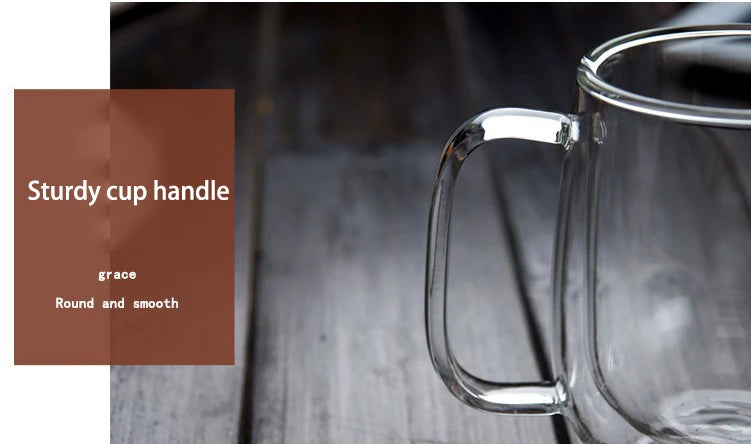 1-6 uds 80-450ML resistente al calor taza de cristal de té de doble pared cerveza café hecho a mano creativo bebida fría juego de vajilla transparente