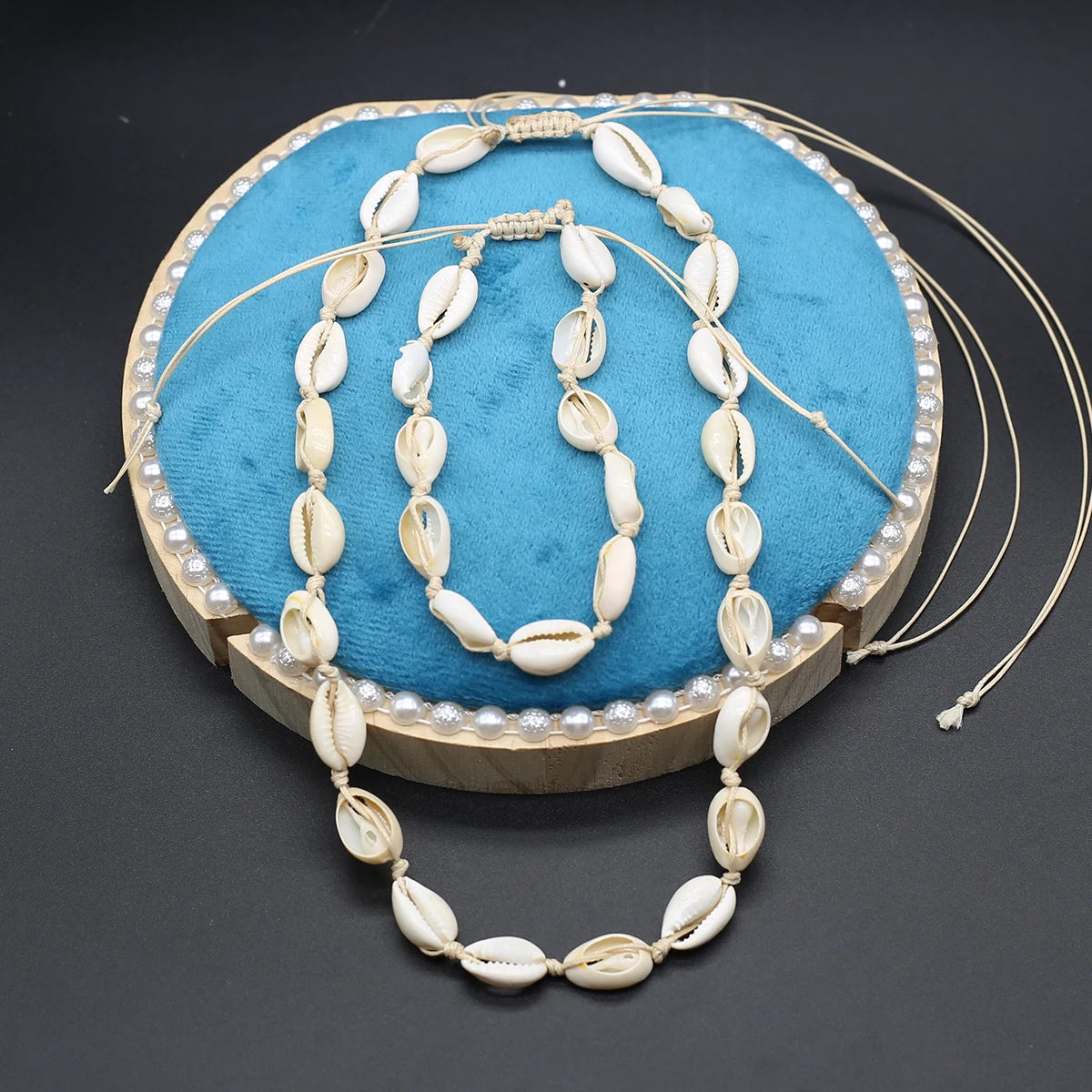 1 Juego de collares y pulseras de cuentas naturales de agua dulce, accesorios de joyería encantadores, decoración navideña de verano, regalos diarios