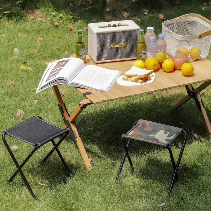 Silla de viaje al aire libre, taburete plegable portátil para acampar, Picnic, taburete plegable para pies, pesca, senderismo, playa, silla ultraligera, herramientas