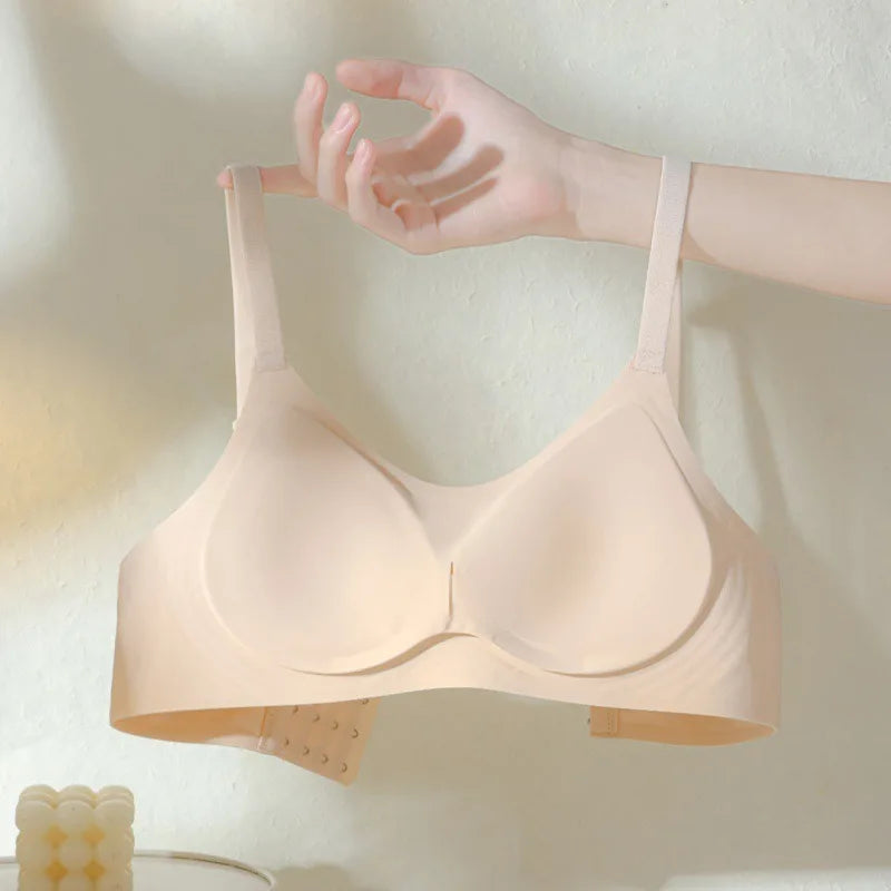 Sujetador Invisible de realce con espalda descubierta para mujer, sujetadores sexys de corte bajo, ropa interior de boda con espalda abierta, lencería sin costuras 2024
