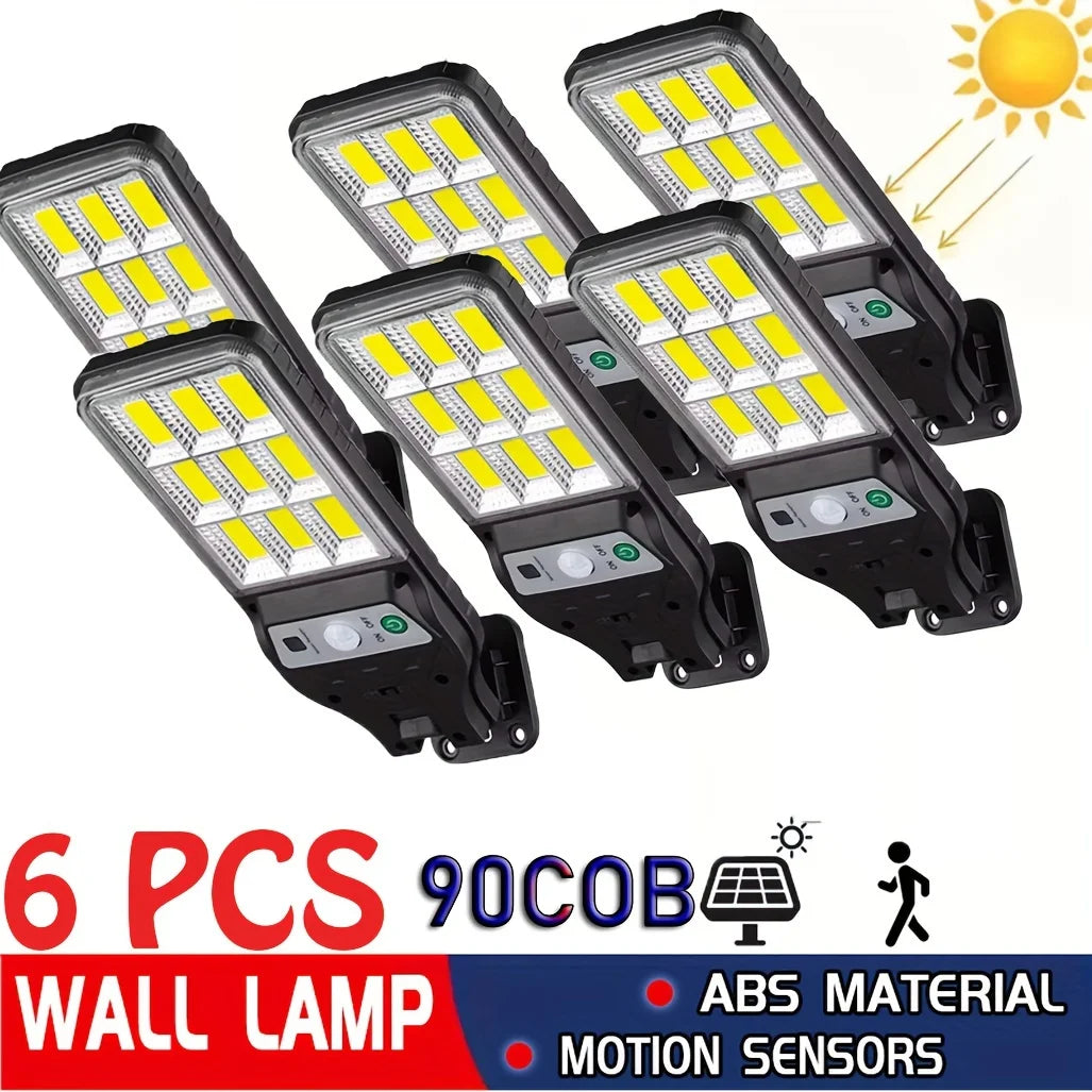 LÃƒÂ¡mpara Solar de pared con Sensor de movimiento para exteriores, modo de iluminaciÃƒÂ³n, 9 rejillas, Cob, iluminaciÃƒÂ³n de camino de patio y jardÃƒÂ­n